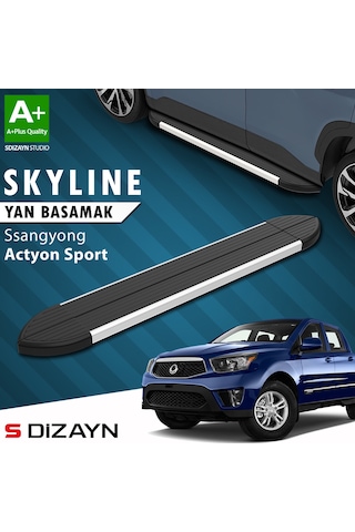 S-dizayn Ssangyong Actyon Sports Skyline Aluminyum Yan Basamak 203 Cm 2007-2018 A+ Kalite
