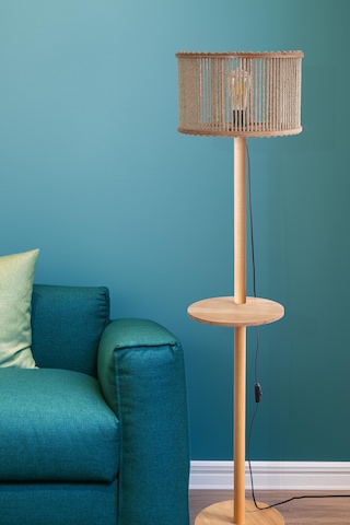 Jüt Serisi Jütopia Raflı Jüt Halatlı Ahşap Lambader