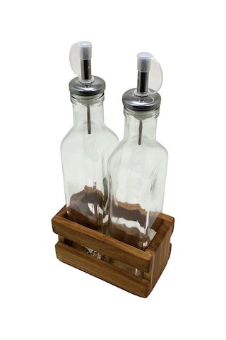 Ahşap Doğal 2li Yağdanlık Ve Sosluk Ahşap Cam Set Takımı Set Kiraz Kısa Başlık 1 Set Ahşap