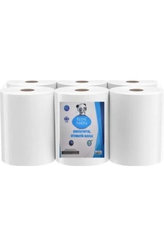 Beyaz Panda Endüstriyel Fotoselli Makina Havlusu 6'lı