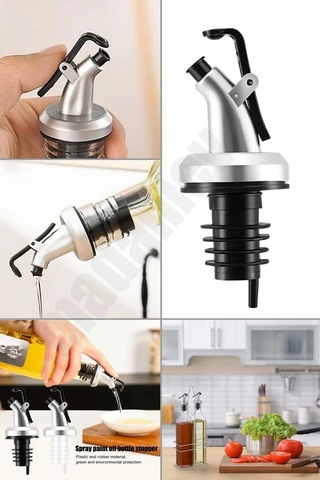 10'lu Sızdırmaz Yağdanlık Şişe Başlığı Ucu Yağlık Sirkelik Sosluk Tıpası Damlatmaz Şişe Tapası Seti