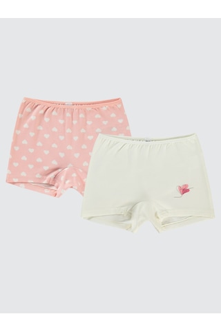 Civil Girls Kız Çocuk 2'li Boxer Set 2-10 Yaş Ekru