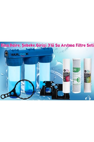 Şebeke Daire Bina Girişi Su Arıtma Sistemi 3Lü Süper Ekonomik Set