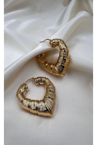 Bb Xuping Vip Büyük Boy Kalp Küpe Altın