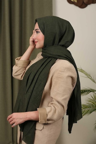 Bambu Şal Tesettür, Pamuklu, Hafif, Rahat, Şık, Yüksek Kalite, Hijab, Shawl, Original, Lux Haki