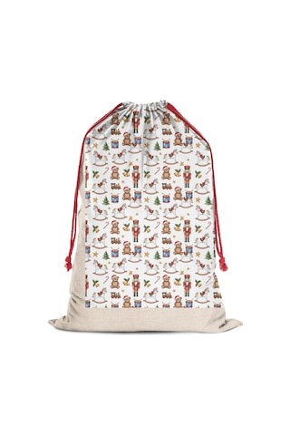 Büyük Noel Baba Hediye Çantası, Pamuklu Kordonlu, Yeniden Kullanılabilir Noel Havalı At