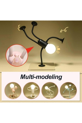 Kalıplanabilir Komik Sporcu Gece Lambası, Kendin Yap Şekilli Gece Lambası, Mükemmel  Beyaz