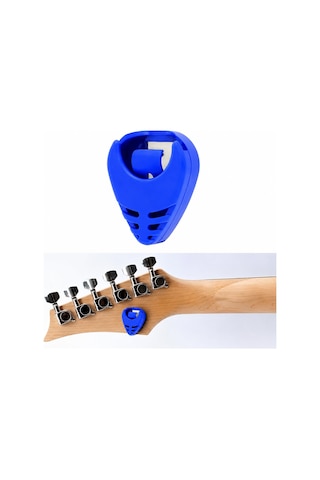 Gitar Pena Tutucu Lacivert, 2 Adet Ukulele Pena Şarjörü Ve 8 Adet Karışık İnce Çalma Penası Seti, Penalar Rastgele Renk Ve Model Gönderilir
