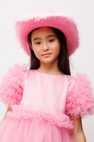 Le Mabelle Pembe Tüylü Kız Çocuk Kovboy Şapkası Pembe