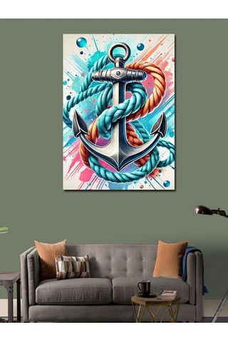 Kanvas Tablo Çapa Ve Deniz Motifi 100cmx140cm