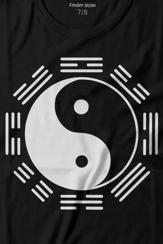 Kendim Seçtim Siyah Ve Beyaz Ying Yang Pokemon Minimal Baskılı Tişört Çocuk T-shirt 001