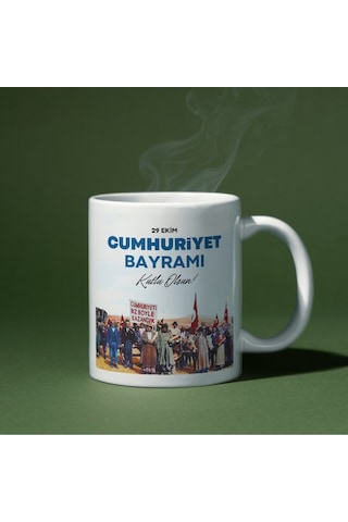 Applucky 29 Ekim Cumhuriyet Bayramı Baskı Kupa Bardak Beyaz