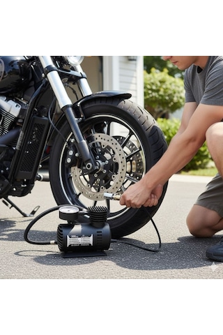 Buffer 300 Psı Güçlü Taşınabilir Hava Kompresörü Araba, Motosiklet, Bisiklet Ve Top Şişirme İçin Elektrikli Fişli Çakmaklıklı Lastik Şişirme Pompası