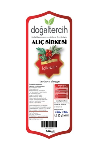 Doğaltercih İçilebilir Doğal Fermantasyon Alıç Sirkesi 500 Ml