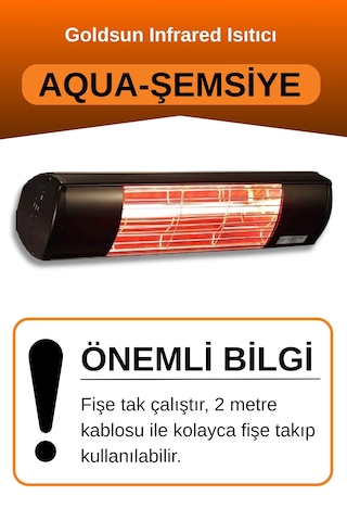 Aqua 2000 Watt Gsu20s Şemsiye Tip Su Dayanıklı Elektrikli Isıtıcı