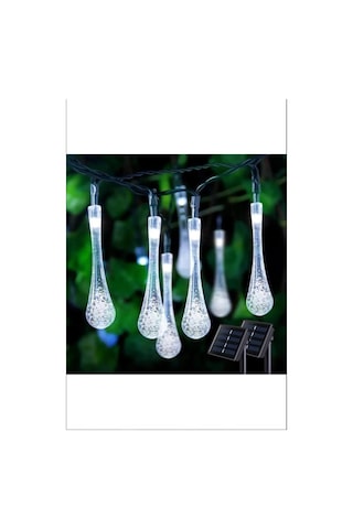 Beyaz Renk 5 Metre 1 Adet Solar Dış Mekan Işıkları Güneş Enerjili Led Işıkları Beyaz