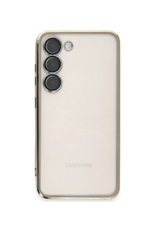 Newface - 50 - Samsung Galaxy Uyumlu S23 Kılıf Razer Lensli Silikon - Zero-hls - - Gold