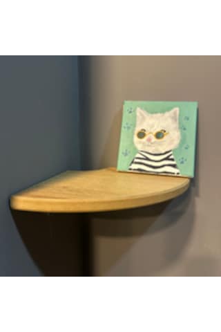 Yuvarlak Köşe Raf, Rafın Kesik Köşesi, Ahşap Yüzer Rustik Raf