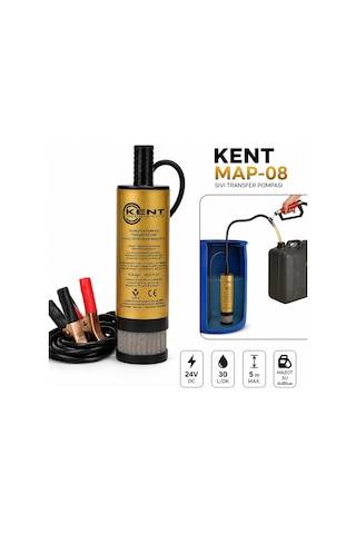 Kent 24 Volt Sıvı Transfer Pompası Mazot Pompası Büyük Süzgeçli