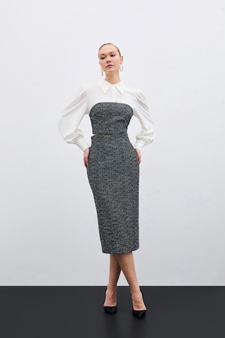 Sateen Tüvit Kalem Etek - Saks Mavi-135449 Saks Mavi