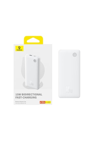 Baseus Airpow Lite Power 10.000 mAh 15W Powerbank Beyaz