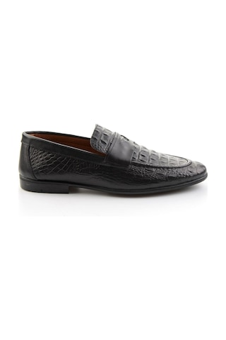 Siyah Hakiki Deri Erkek Loafer Ayakkabı E01594004103 Siyah