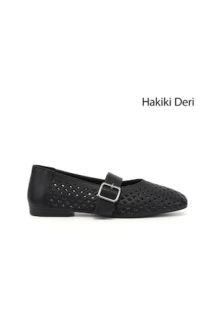 Gönderi(R) Gönderi R Kadın Siyah Baskılı Mary Jane Hakiki Deri Babet Dyza75645193 Siyah