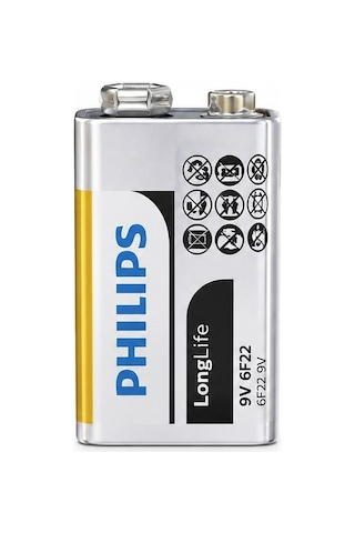 Philips Longlife 9v Kare Pil 6f22 Uzun Ömürlü Çinko Karbon Pil Philips Longlife 9v Kare Pil 6f22 Uzun Ömürlü Çinko Karbon Pil