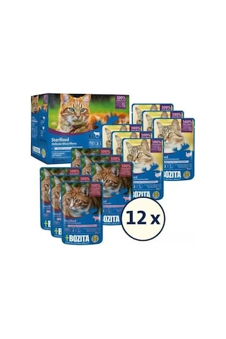 Bozita Kısırlaştırılmış Jöle İçinde Yaş Kedi Maması Multibox 12x85 Gr