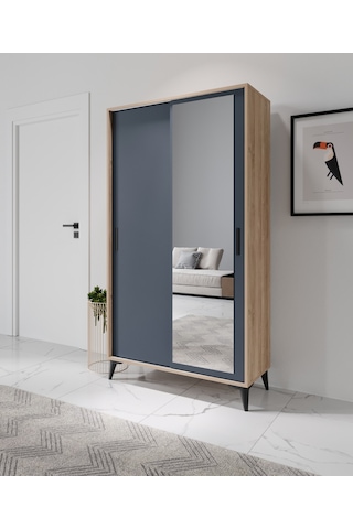 Afilli Freya Portmanto Sürgülü Aynalı Tamamı Mdf Flora Antrasit