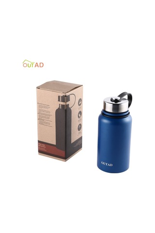 Outad Kaymaz 610ml Çift Duvar Paslanmaz Çelik Büyük Ağızlı Vakum Şişesi - Mavi