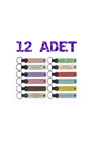 Okula Veda Partisi, Öğretmen Ve Sınıfa Özel, 12'li Set, Anlamlı Hediyelik, Kişisel Anahtarlık