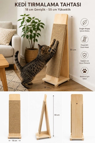 Reyo Narım Kedi Tırmalama Aparatı Tırmalama Tahtası 55x18 Cm