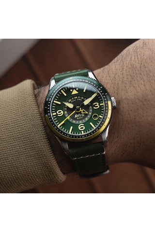 Avı-8 Flyboy Airmaster Gmt Av-4128-03 Otomatik Erkek Kol Saati Altın