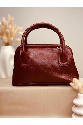Elora Atelier Bowler Bordo Deri El Çantası Çok Renkli