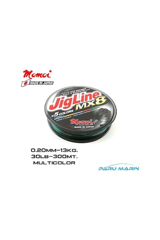 Momoi Jigline Mx8 0.16mm 300mt. Multicolor İp Misina