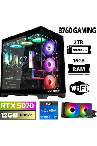 İ7-14700F 16 GB 2 TB M.2 NVMe SSD 12 GB RTX5070 Free Dos Masaüstü Oyuncu Bilgisayarı