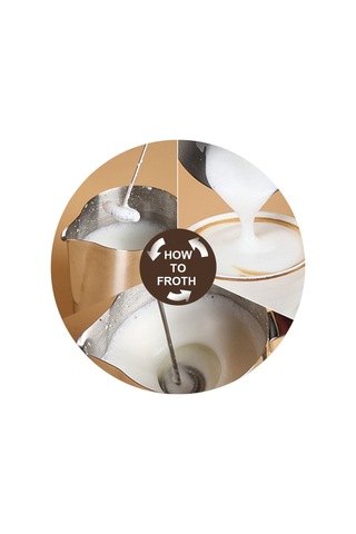 Konesam Kahve, Çikolata, Latte İçin Elektrikli Süt Köpürtücü - Güçlü Motor, Hızlı Köpürme, Kolay Temizlik Kahverengi Kahve