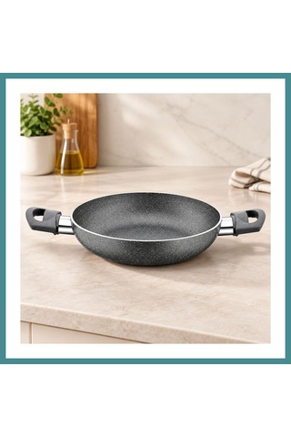 Trendexa Granit Tava 22 Cm Çift Saplı Gri Kırçıllı Mac