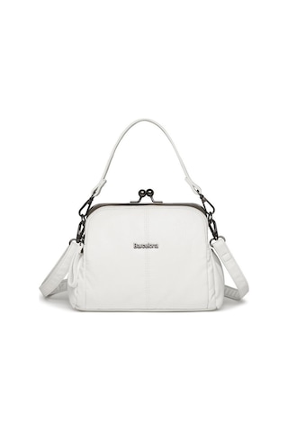 Smart Bags Yıkama Deri Burslu Postacı Kadın Çantası 21-k Barcelona 1903-7 Beyaz