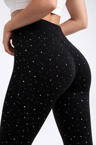 Enva Store Luxe Kadın Relax Taşlı Tayt Yüksek Bel Ve Toparlayıcı Siyah