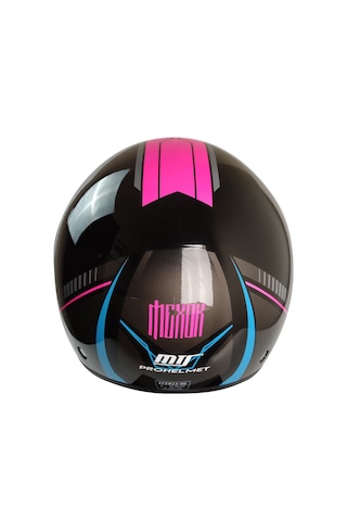 Motosiklet Yarım Kask Vizör Fiber Material Pembe Kadın Motor Kaskı Çok Renkli