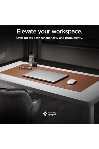 Spigen Regnum Büyük Boy 90x40cm Mouse Pad Vegan Deri Ld302 Kahverengi - App04763 Spigen Tr li