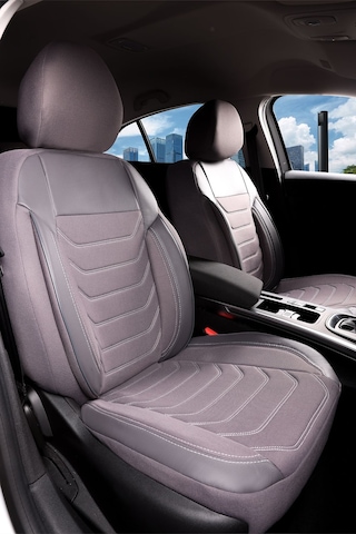 Toyota Corolla Cross Uyumlu Lüx Deri Detaylı Oto Koltuk Kılıfı Ön Arka Takım Carbon Serisi Füme