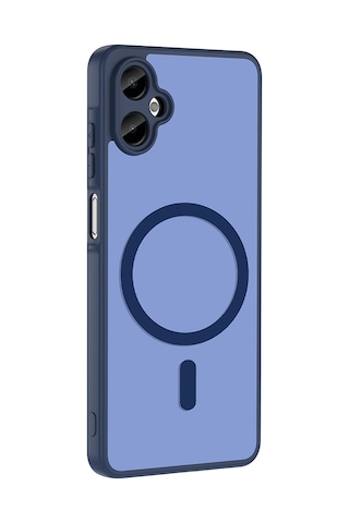 Samsung Galaxy Uyumlu A06 Kılıf M-safe Şarj Özellikli Zore Babet Kapak - Lacivert