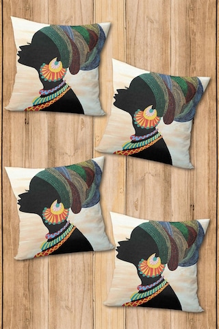 Dijital Baskılı Yumuşak Dokulu 4 Lü Kırlent Kılıfı Takımı 43x43 Cm Krl0025 Renkli