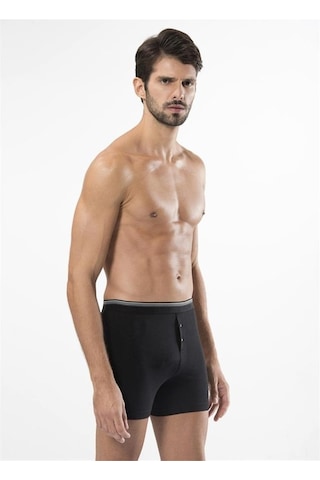 Türen 135 Likralı Düğmeli Boxer Ikili Paket-Sıyah - L Siyah
