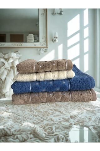 Miosse Pure 4'lü Pamuklu Havlu Seti - 2 Adet 50x100 El Yüz Baş & 2 Adet 30x50 El Mutfak Havlusu Diğer