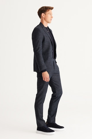 Altınyıldız Collectıon Erkek Lacı Slim Fit Dar Kesim Mono Yaka Yünlü Desenli Takım Elbise