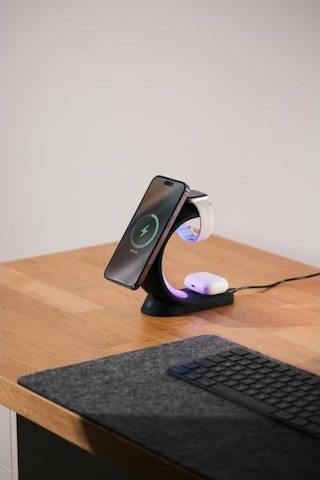 S-link Sl-cw20 Telefon, Saat, Kulaklık Uyumlu 15w Siyah Rgb Kablosuz Şarj Cihazı